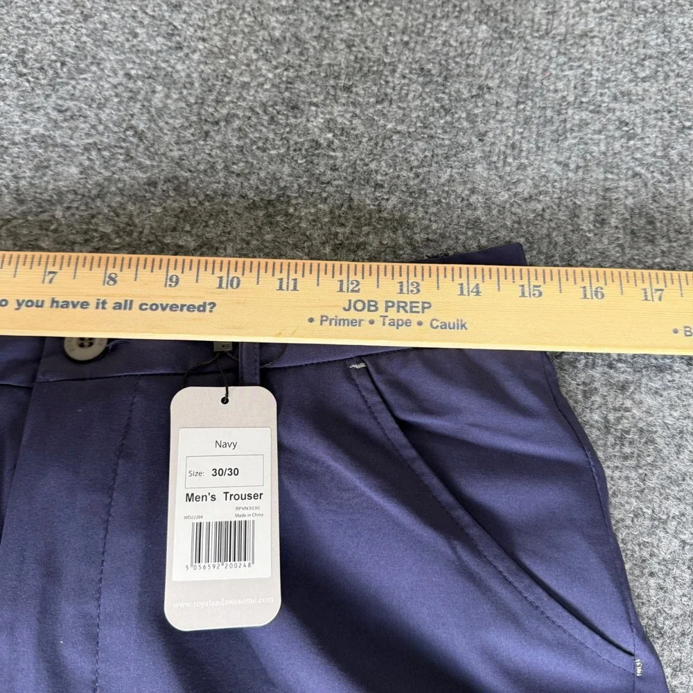Royal & Awesome Mens Golf Chino Pants 30x30 Navy Performance Stretch Athletic